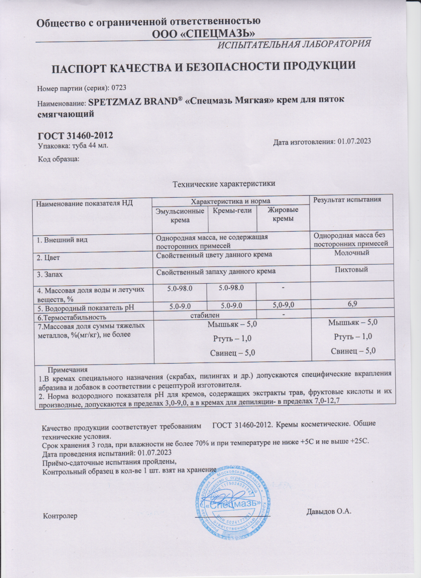 Паспорт №072023